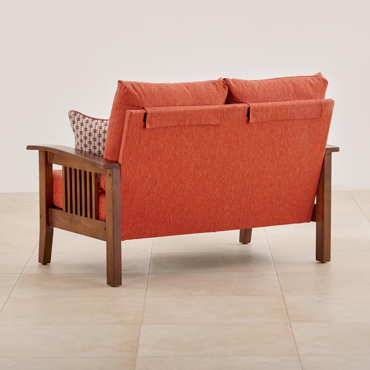 Abby Fabric 2-Seater Sofa with Cushions - Orange