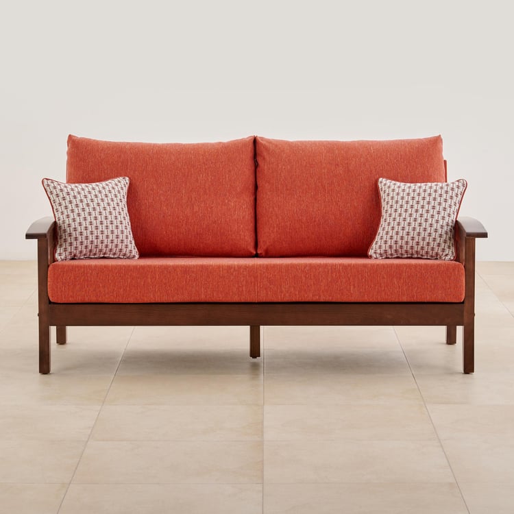 Abby Fabric 3-Seater Sofa with Cushions - Orange