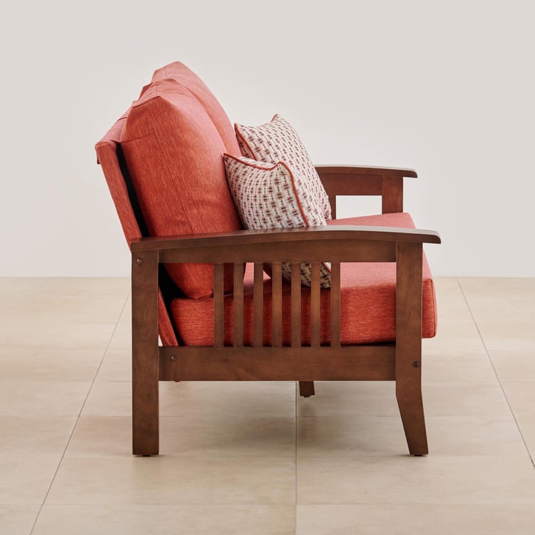 Abby Fabric 3-Seater Sofa with Cushions - Orange