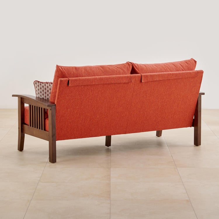 Abby Fabric 3-Seater Sofa with Cushions - Orange