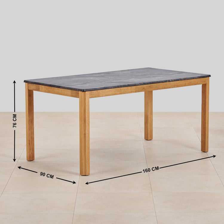 Santorini Faux Marble 6-Seater Dining Table - Grey