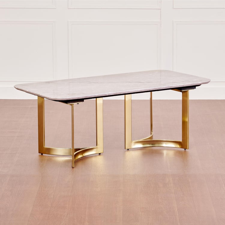 Vogue Anika Marble Top Coffee Table - Brown