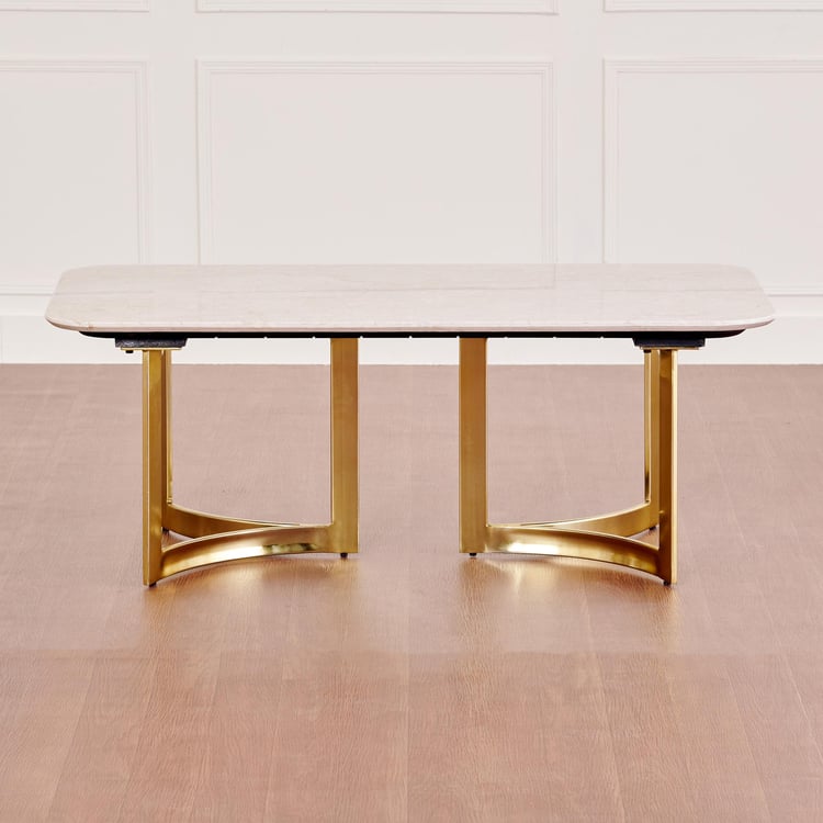 Vogue Cara Marble Top Coffee Table - Beige