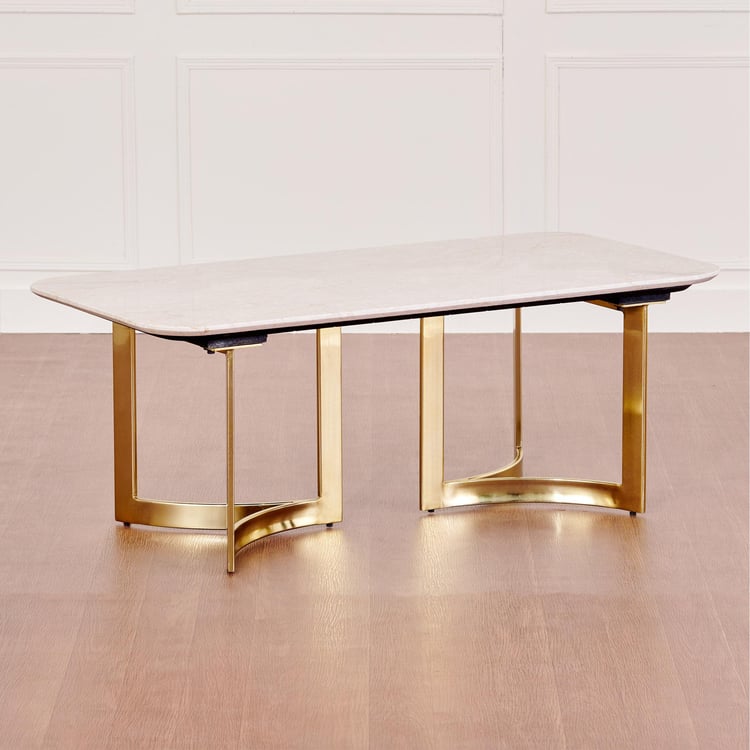 Vogue Cara Marble Top Coffee Table - Beige