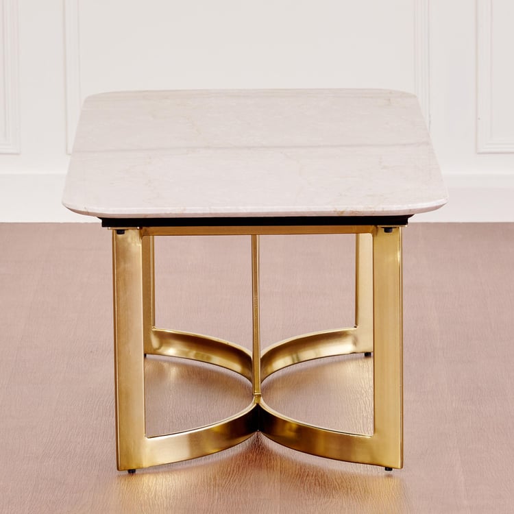 Vogue Cara Marble Top Coffee Table - Beige