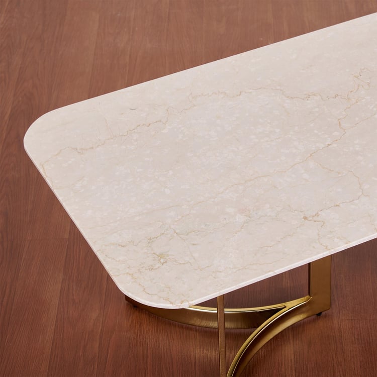 Vogue Cara Marble Top Coffee Table - Beige