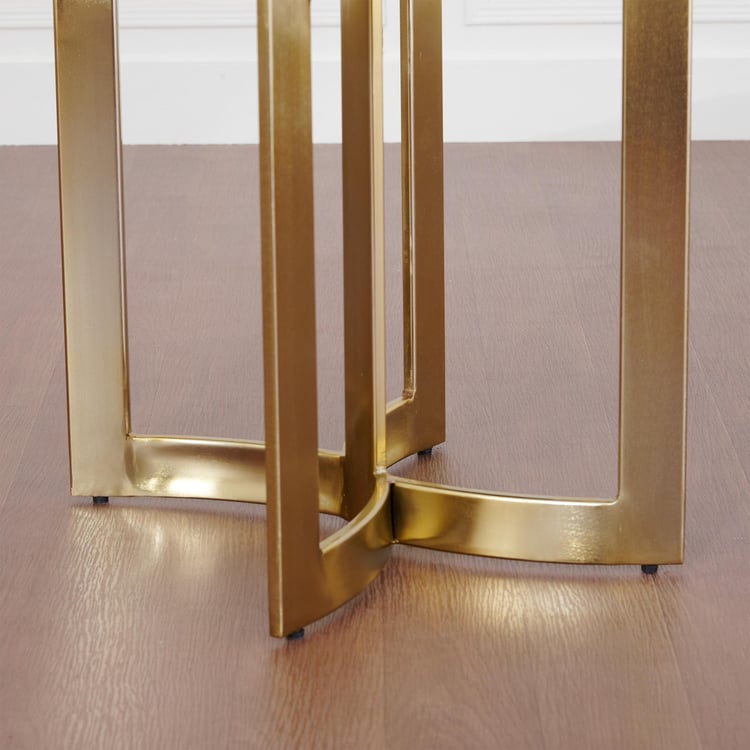 Vogue Cara Marble Top End Table - Gold