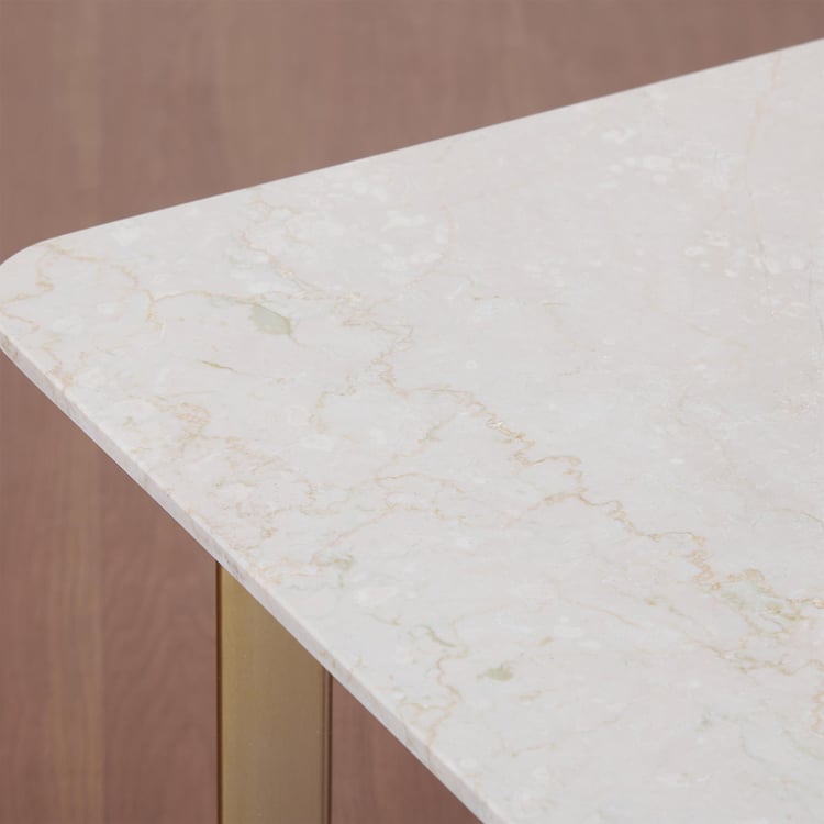 Vogue Cara Marble Top End Table - Gold