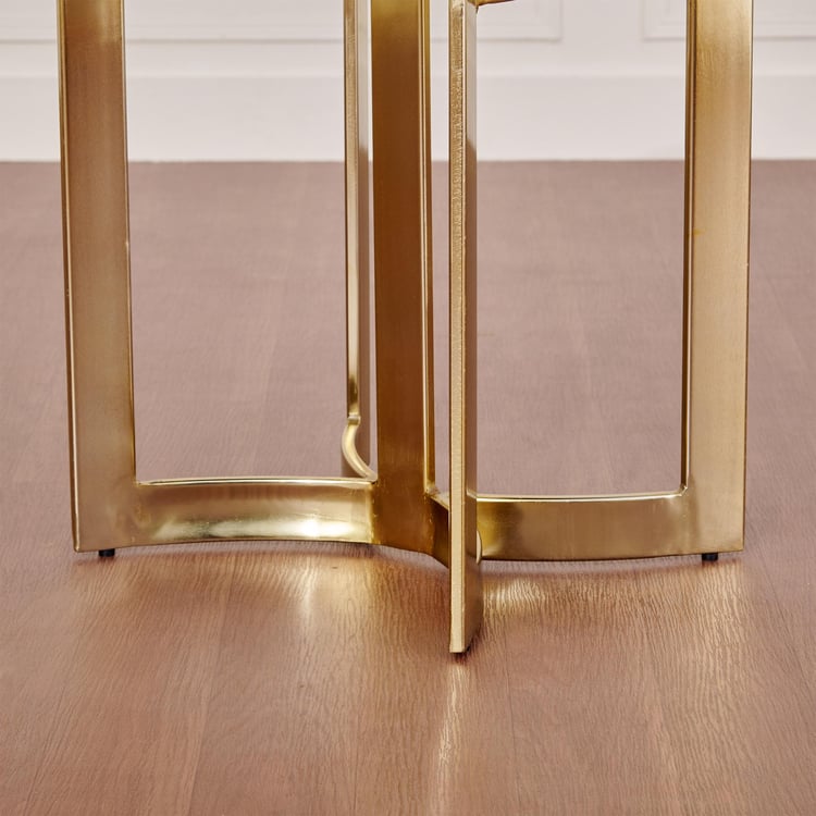 Vogue Atiana Marble Top End Table - White