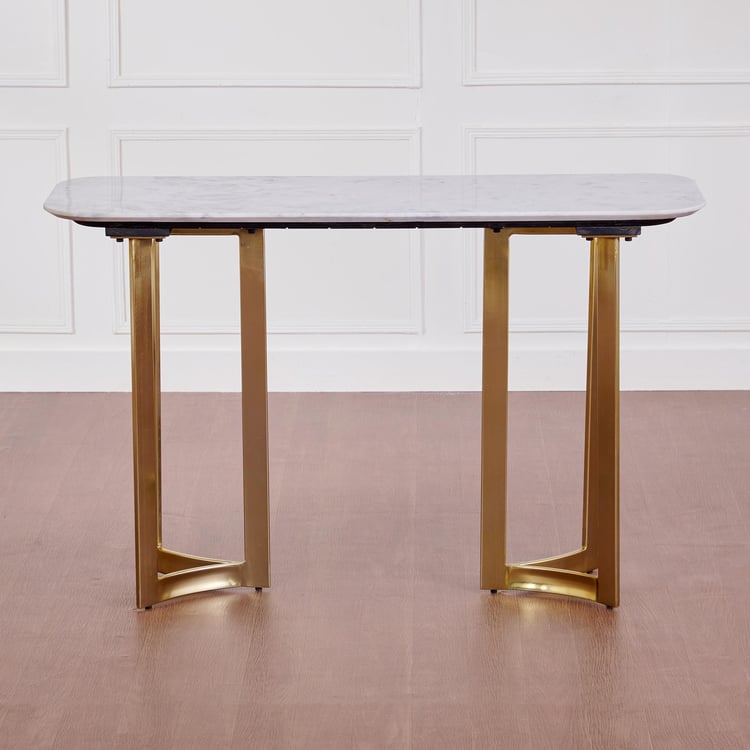 Vogue Ariana Marble Top Console Table - White and Gold