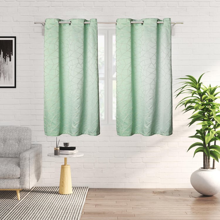 Jade Set of 2 Jacquard Light Filtering Window Curtains