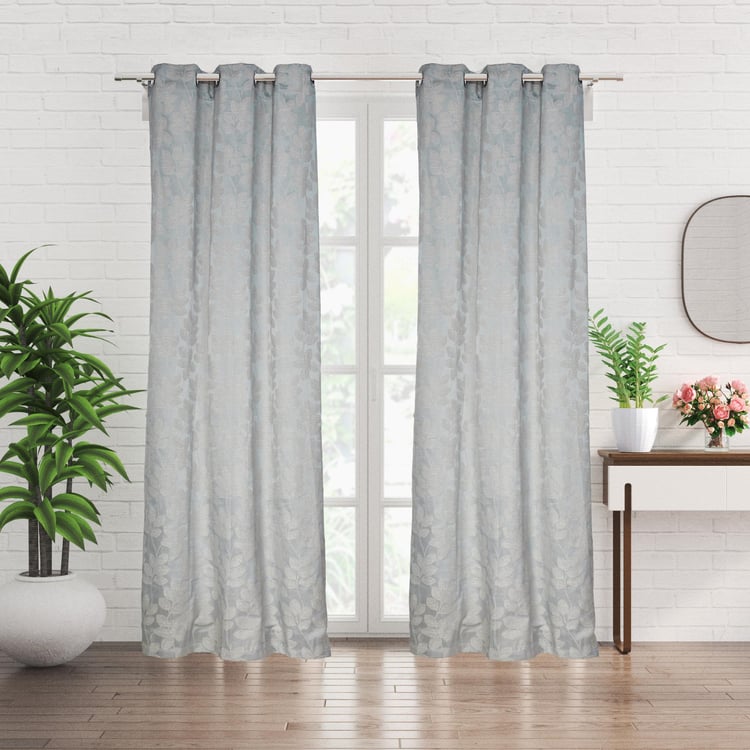 Jade Set of 2 Jacquard Light Filtering Door Curtains