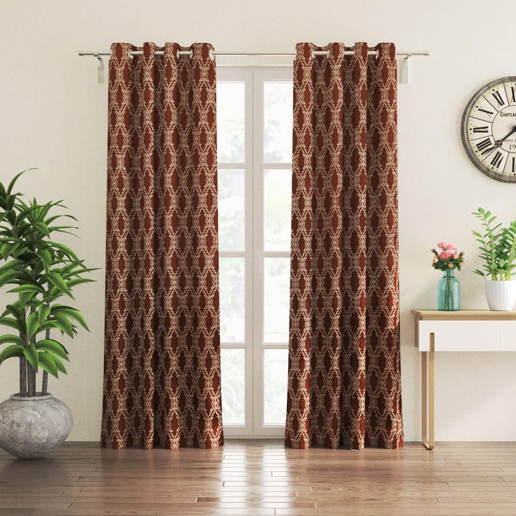 Jade Set of 2 Jacquard Light Filtering Door Curtains