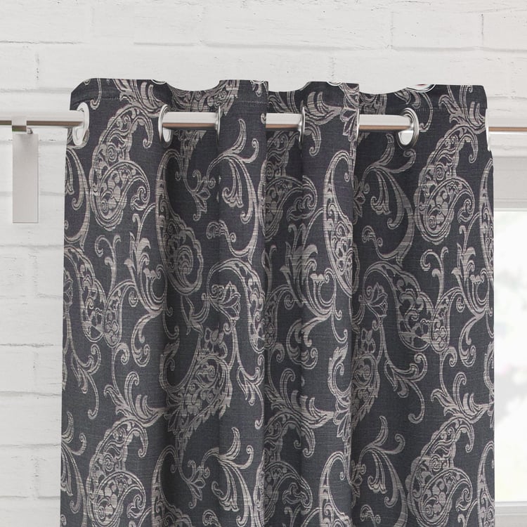 Jade Set of 2 Jacquard Light Filtering Door Curtains - 7ft