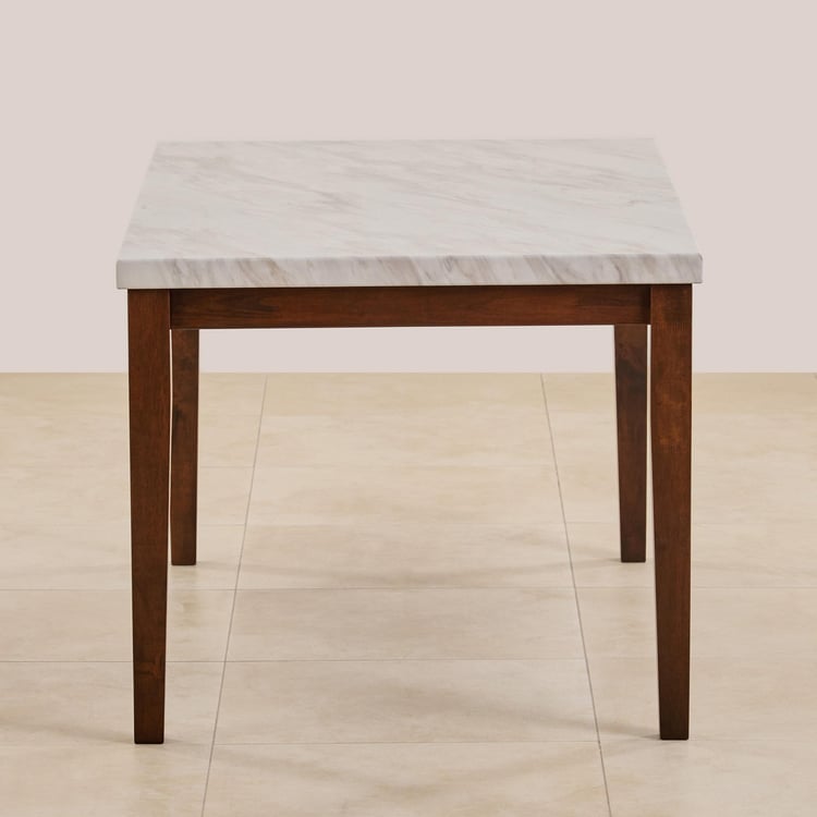 Jasper Faux Marble Top 6-Seater Dining Table - White