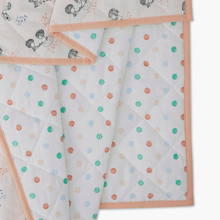 PORTICO Little Peaches Cotton Printed Infant Quilt