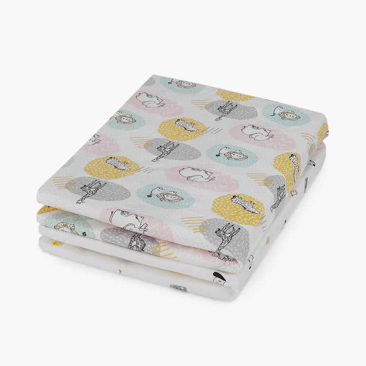 PORTICO Little Peaches Cotton 2Pcs Infant Fitted Bedsheet Set