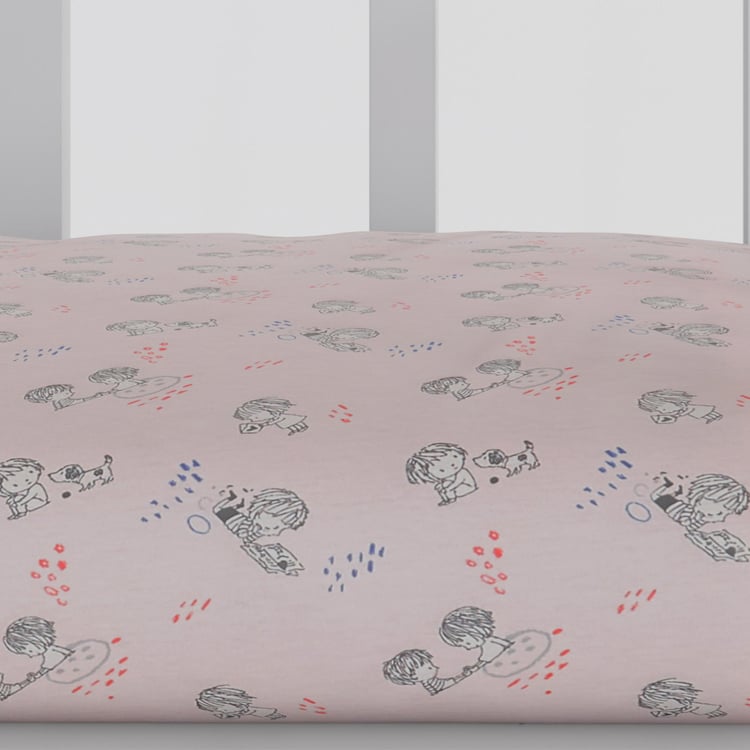 PORTICO Little Peaches Cotton 2Pcs Infant Fitted Bedsheet Set