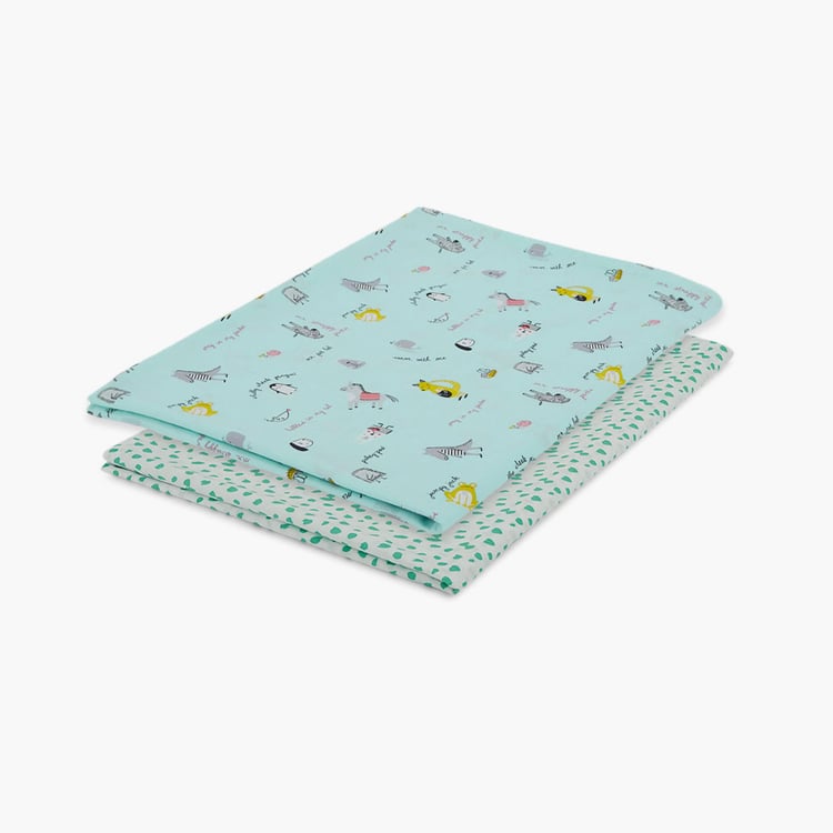 PORTICO Little Peaches Cotton 2Pcs Infant Fitted Bedsheet Set