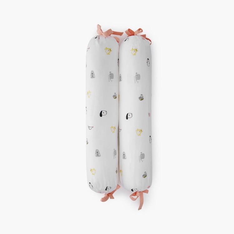 PORTICO Little Peaches Cotton Set of 2 Infant Bolsters - 40cm