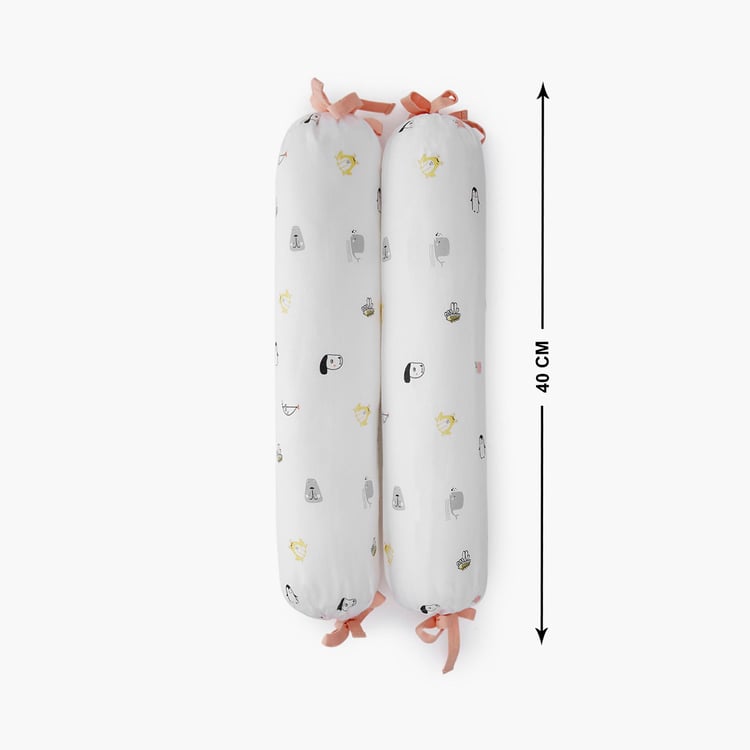 PORTICO Little Peaches Cotton Set of 2 Infant Bolsters - 40cm