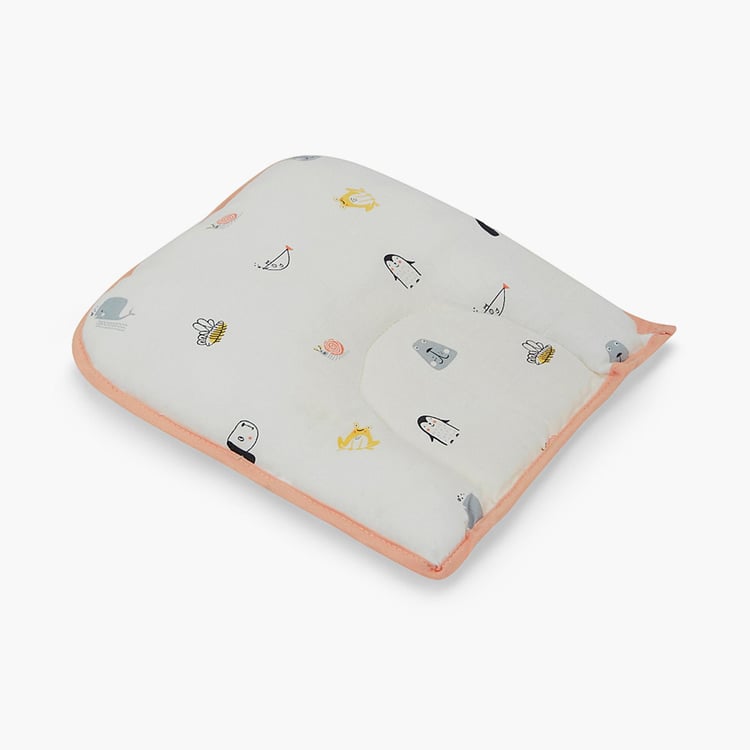 PORTICO Little Peaches Cotton Infant U-Shaped Pillow - 20x22cm