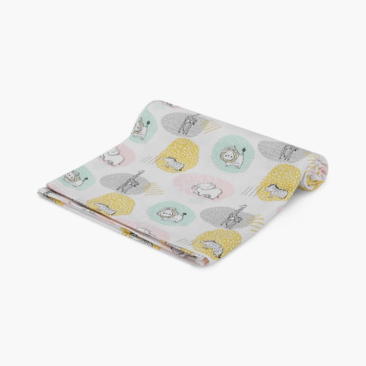 PORTICO Little Peaches Cotton Set of 2 Printed Swaddles