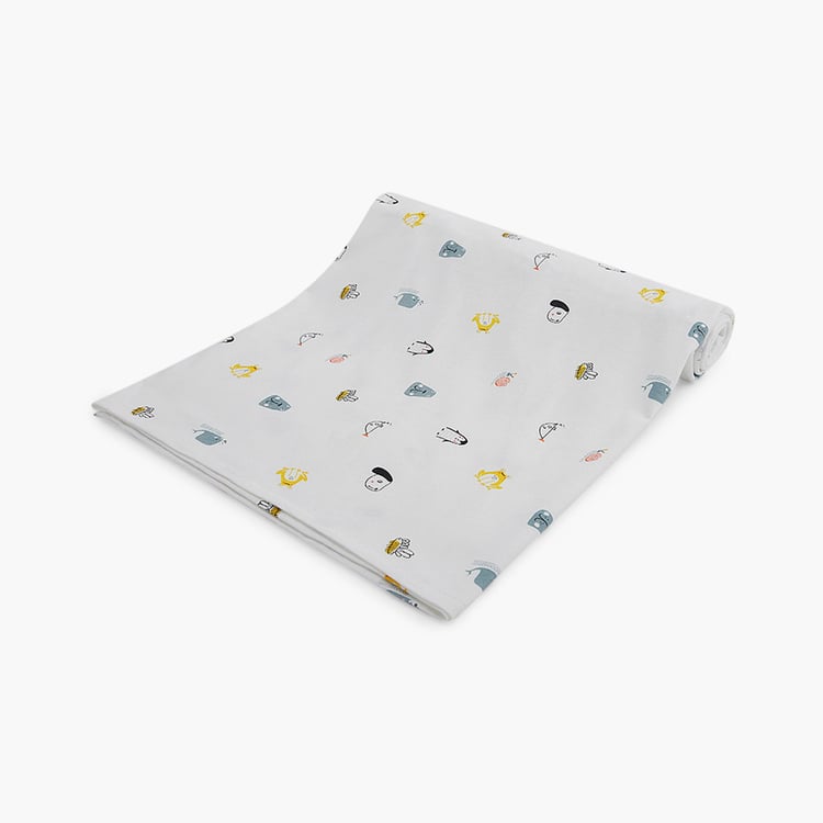 PORTICO Little Peaches Cotton Set of 2 Printed Swaddles