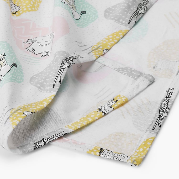 PORTICO Little Peaches Cotton Set of 2 Printed Swaddles