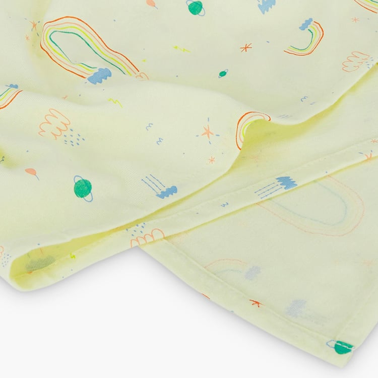 PORTICO Little Peaches Cotton Set of 2 Printed Swaddles