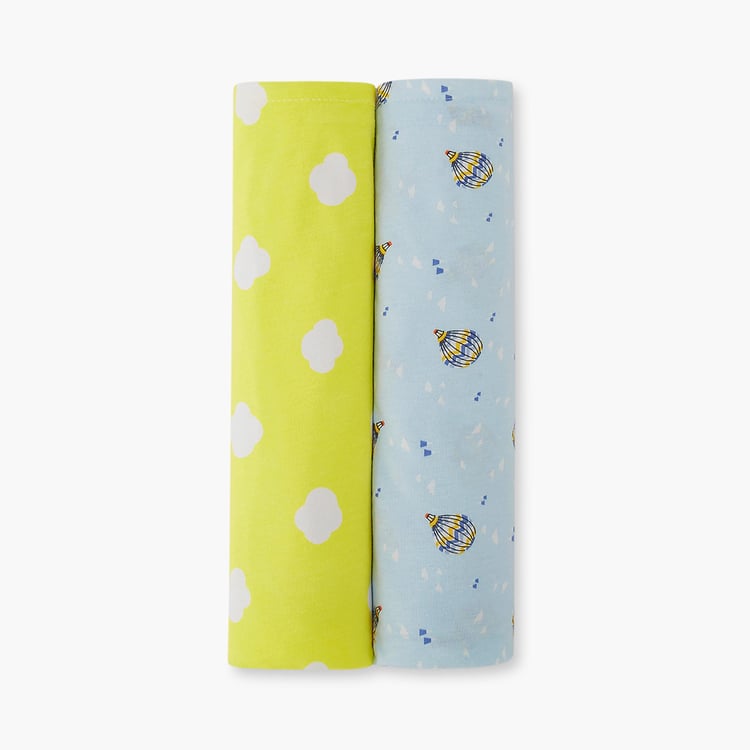 PORTICO Little Peaches Cotton Set of 2 Printed Swaddles