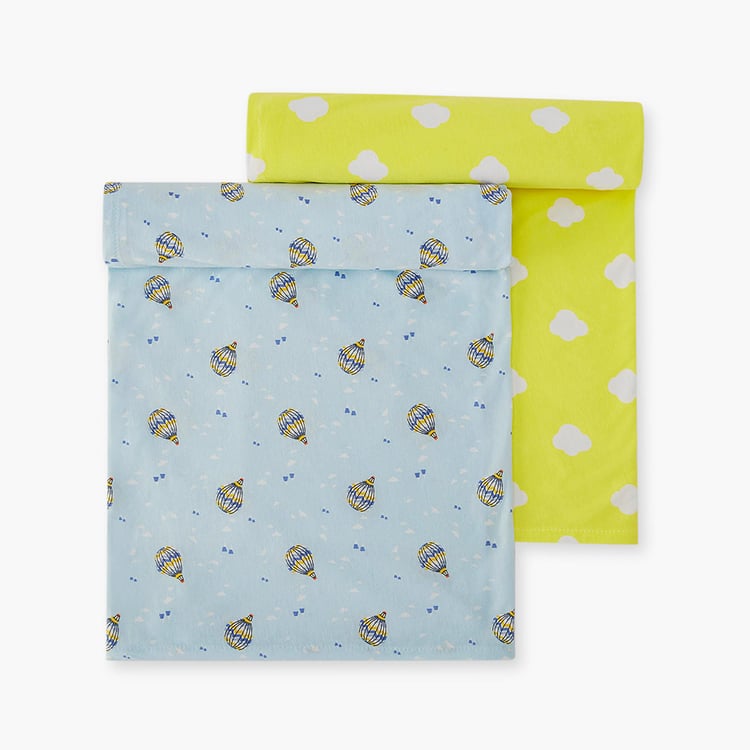 PORTICO Little Peaches Cotton Set of 2 Printed Swaddles