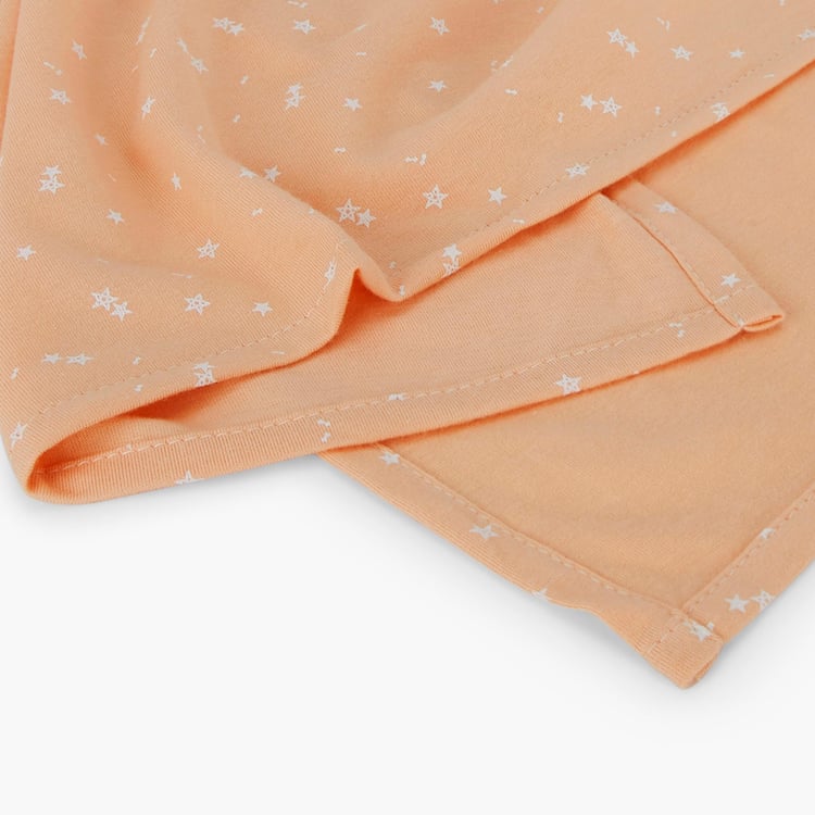 PORTICO Little Peaches Cotton Set of 2 Printed Swaddles