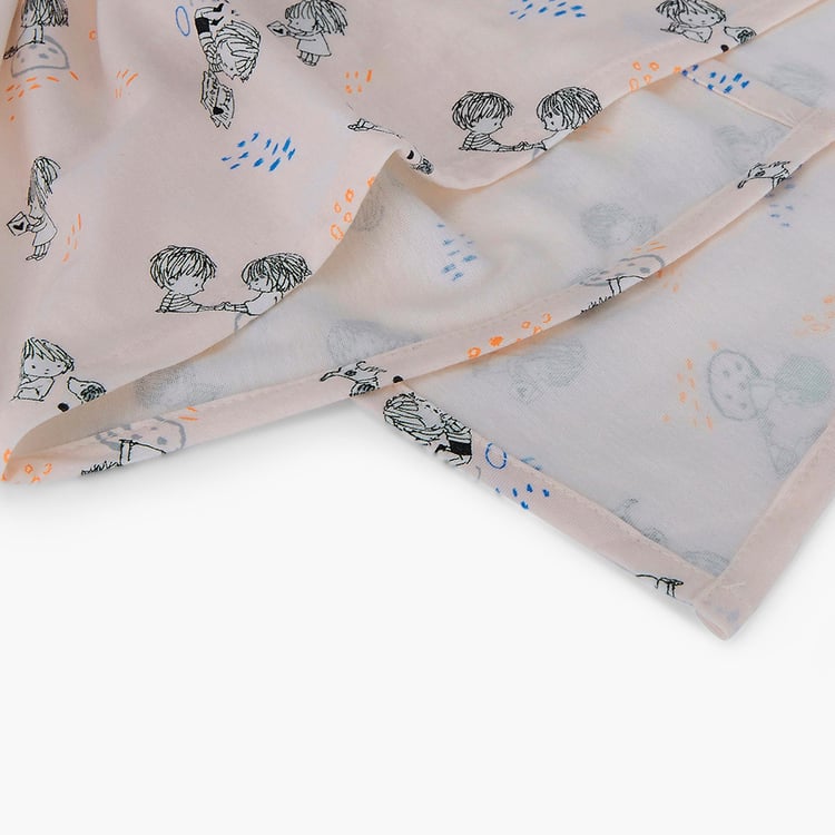 PORTICO Little Peaches Cotton Set of 2 Printed Swaddles