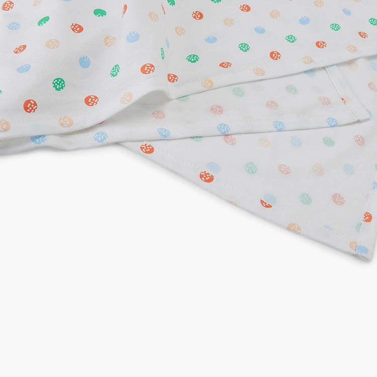 PORTICO Little Peaches Cotton Set of 2 Printed Swaddles