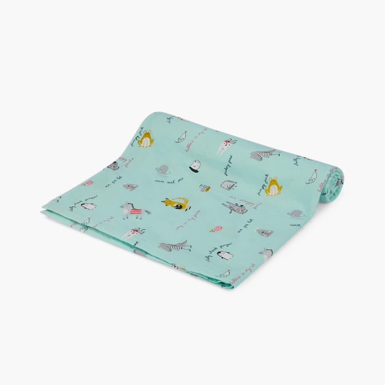 PORTICO Little Peaches Cotton Set of 4 Printed Swaddles