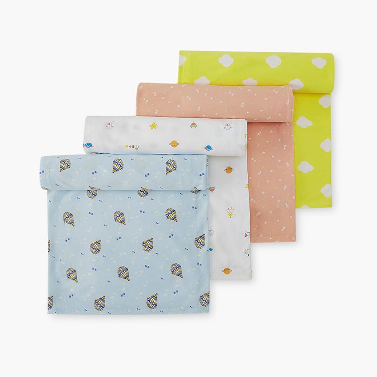 PORTICO Little Peaches Cotton Set of 4 Printed Swaddles