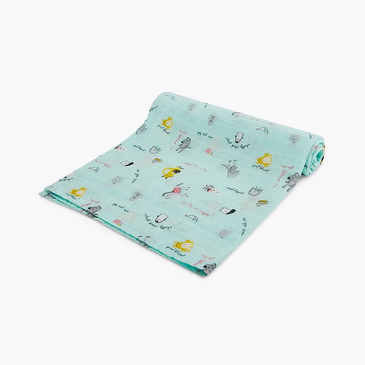 PORTICO Little Peaches Cotton Set of 2 Printed Swaddles