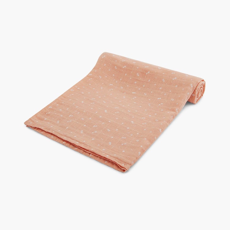 PORTICO Little Peaches Cotton Set of 2 Printed Swaddles