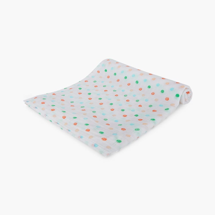 PORTICO Little Peaches Cotton Set of 2 Printed Swaddles