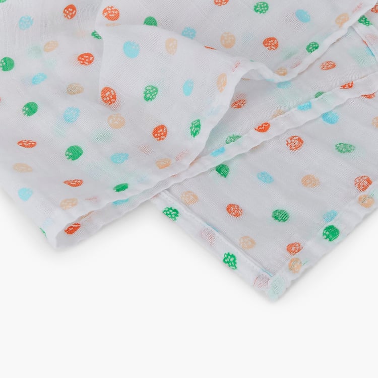 PORTICO Little Peaches Cotton Set of 2 Printed Swaddles