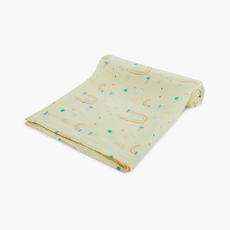 PORTICO Little Peaches Cotton Set of 4 Printed Swaddles