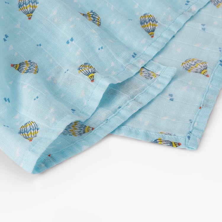 PORTICO Little Peaches Cotton Set of 2 Printed Muslin Cloth