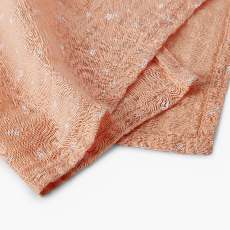 PORTICO Little Peaches Cotton Set of 4 Printed Muslin Cloth