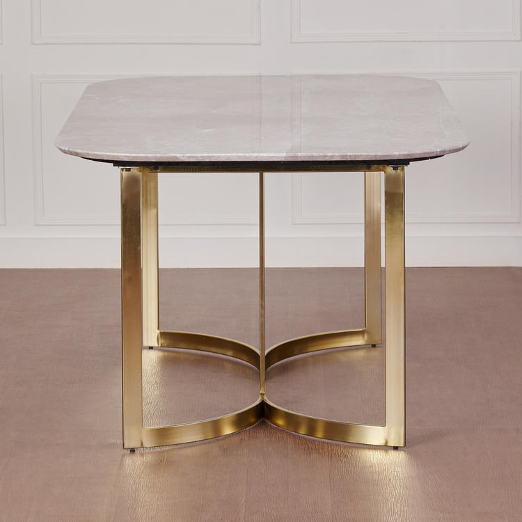 Vogue Dakota Marble Top 6-Seater Dining Table - Grey