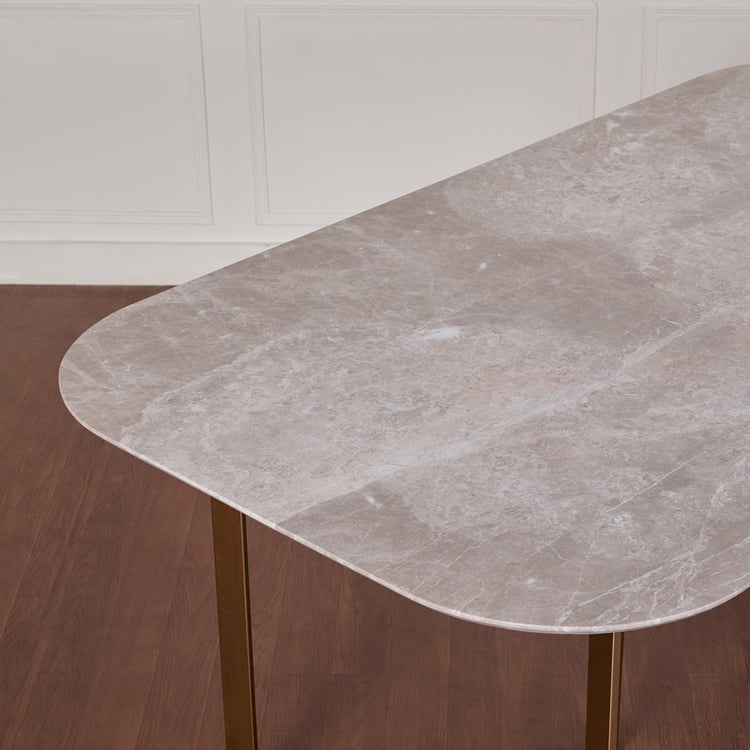 Vogue Dakota Marble Top 6-Seater Dining Table - Grey