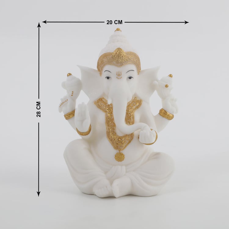 Dhyana Polyresin Sitting Ganesha Figurine