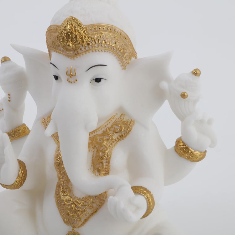 Dhyana Polyresin Sitting Ganesha Figurine