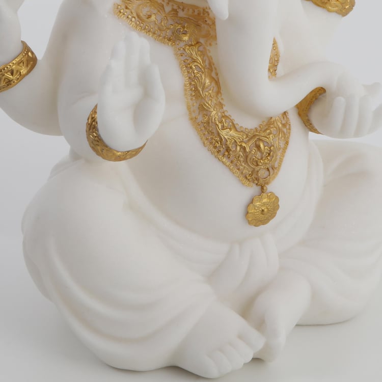 Dhyana Polyresin Sitting Ganesha Figurine