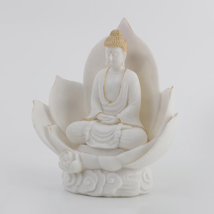 Noor Polyresin Buddha on Lotus Figurine